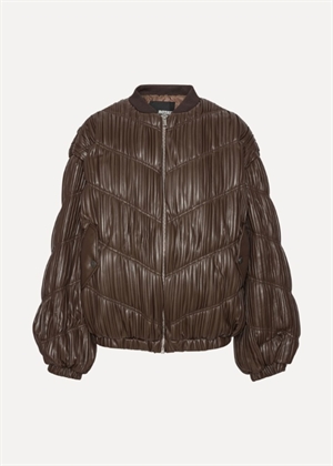 Pleated bomber jakke Chocolate Brown ROTATE By Birger Christensen 